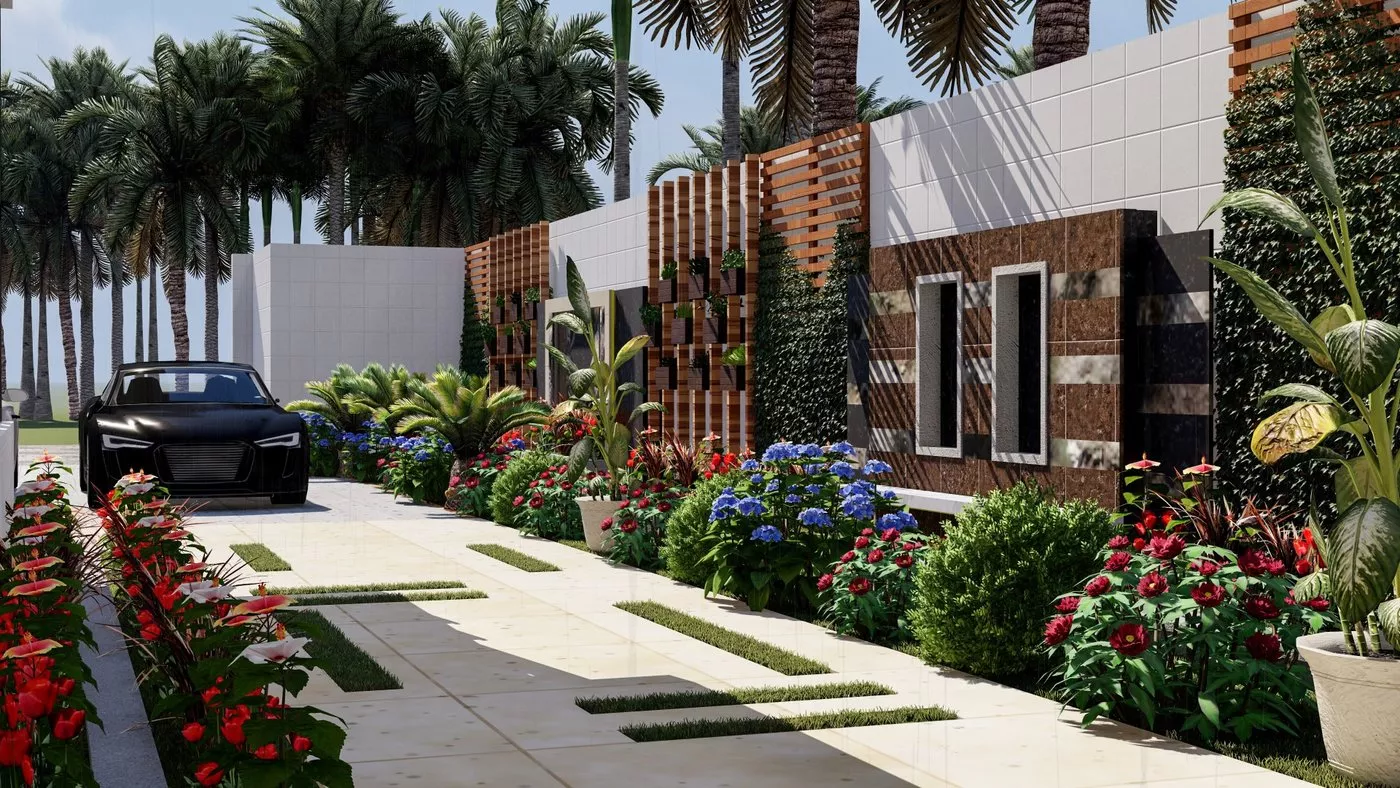 تصميم حوش فيلا إضفاء الأناقة والجمالية على المساحة الخارجية